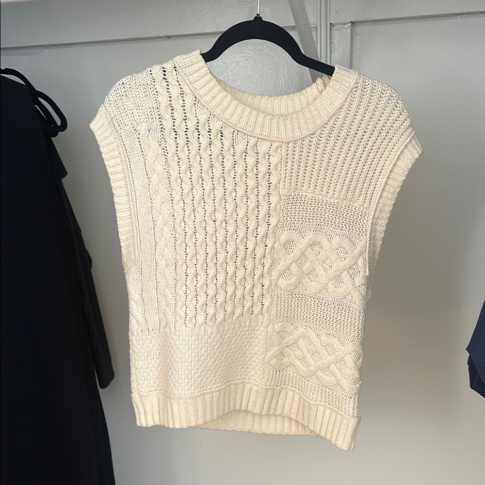 Madewell Cream Cable Knit Sweater